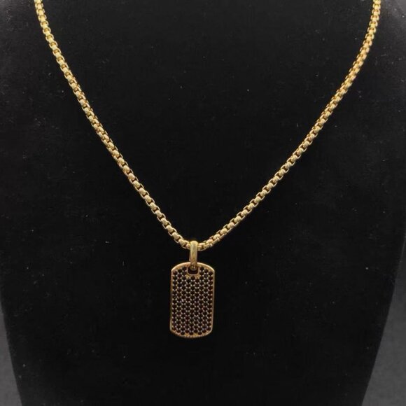 David Yurman Cool Gold Tag Necklace - Picture 1 of 3